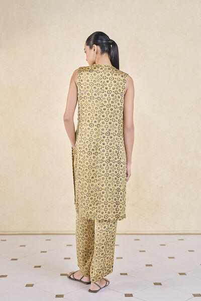 Leafbird Handcrafted Ajrakh Co-ord - Yellow